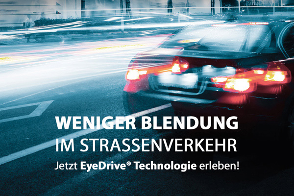 Bis zu 90% weniger Blendung - DER ABEND KOMMT. DIE BRILLE BLEIBT. EyeDrive – die neue Sehklasse